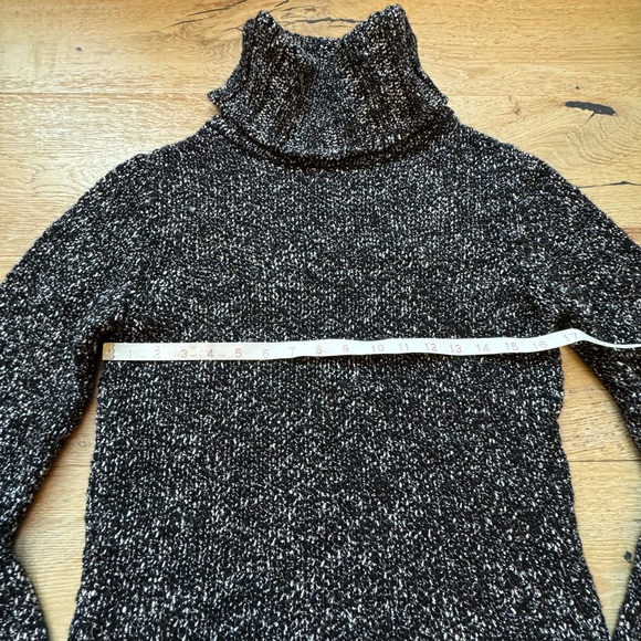 Made in France Marled Black/White Turtleneck Sweater size S/M Paris pricefirm - Picture 4 of 9